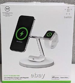Belkin BOOST? CHARGE PRO 3-in-1 Wireless Charger with MagSafe White