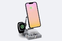 New SEALED Drop + Tegic TSWS 3 In 1 Wireless Charging Stand In Gray