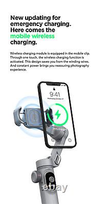 Pro Handheld Gimbal Stabilizer 3-Axis, Wireless Charging, OLED Display