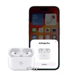 AirPods Pro 2ème génération d'Apple avec étui de chargement sans fil MagSafe en blanc