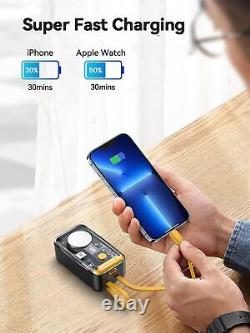 Chargeur portable pour Apple Watch Étui de batterie avec câbles intégrés pour iPhone 15 Pro