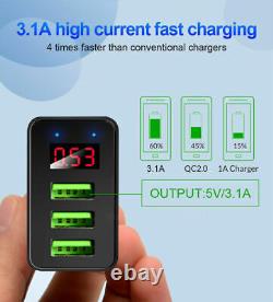 Lot 3 Chargeur mural USB Hub rapide rapide Quick QC 3.0 Adaptateur de charge d'alimentation US NEUF