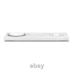 Pad de chargement sans fil Belkin BOOSTCHARGE PRO 3-en-1 avec MagSafe Blanc