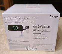 Support de charge sans fil Belkin MagSafe 3-en-1 pour Apple Blanc