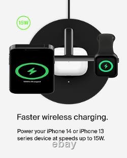 Support de chargement sans fil Magsafe 3 en 1 2ème génération avec une vitesse 33% plus rapide pour Apple Watch